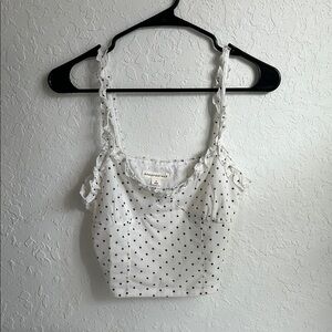 Aeropostale Cream Ruffled Crop Camisole